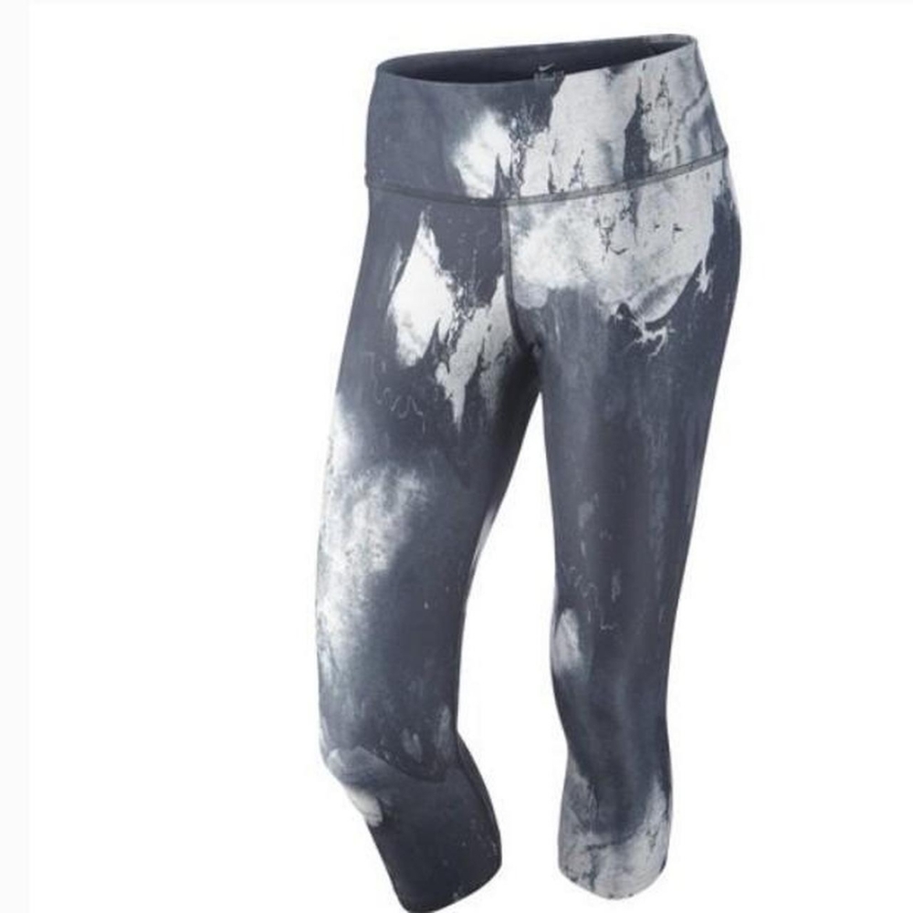 NIKE women's capri leggings crop pants sz M marble print tight LEGEND 2.0
